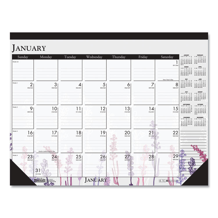2025 Wild Flowers Artwork Desk Calendar, 22 x 17