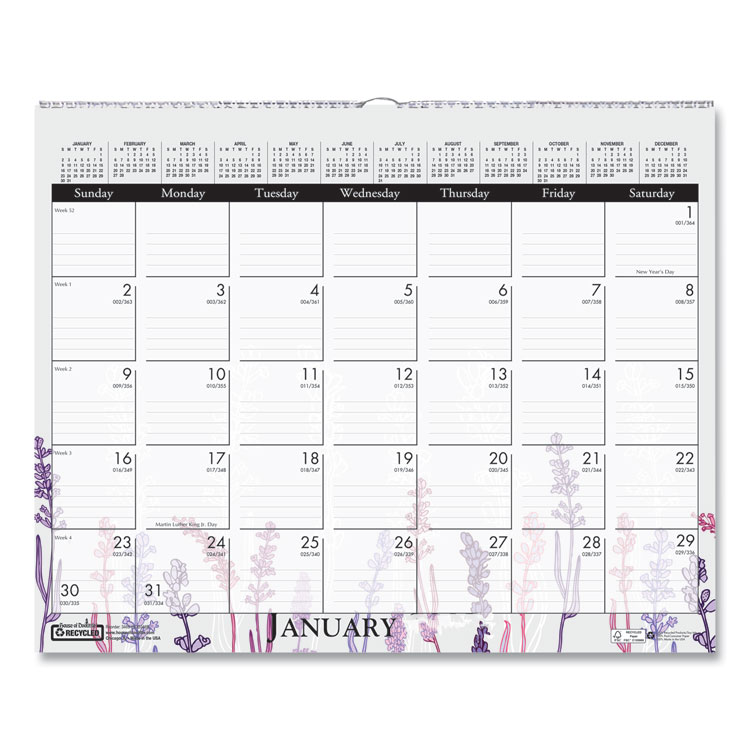 2025 Wild Flower Wall Calendar, 15x12