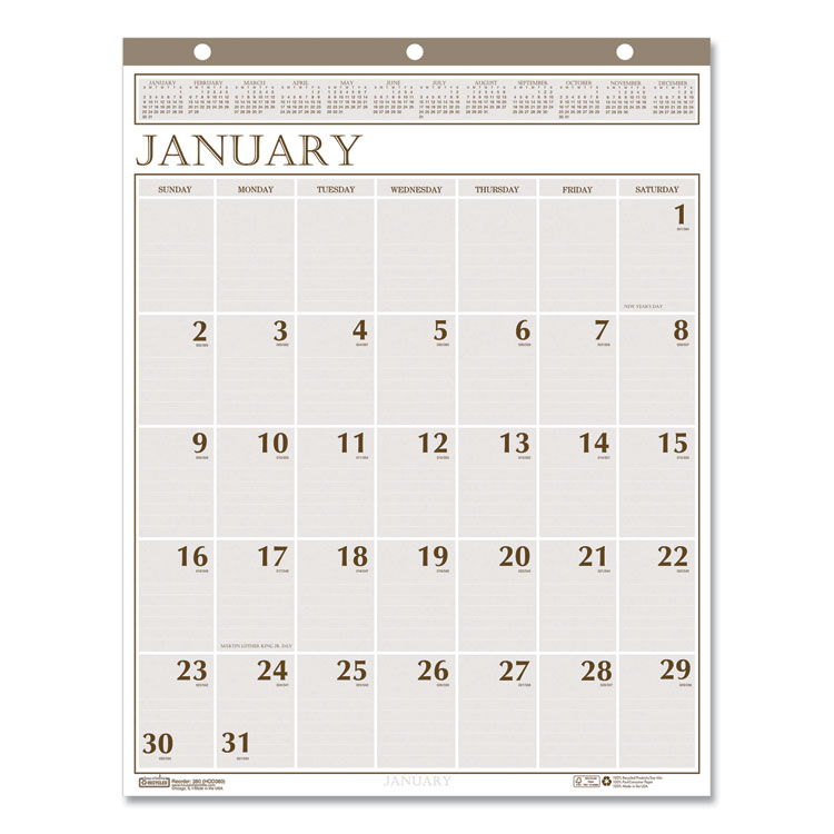 2025 Large Print Monthly Wall Calendar, 20x26