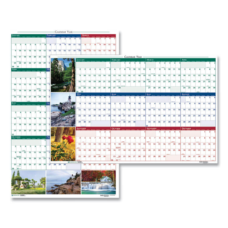 2025 Earthscapes Reversible/Erasable Wall Calendar, 32x48