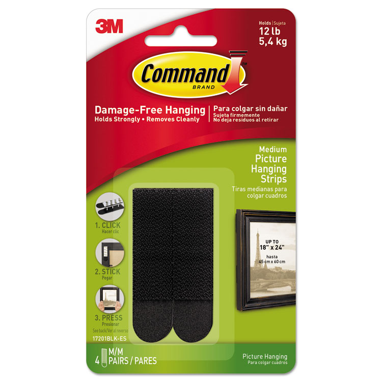 3M Removable Hanging Picture Strips, 4PR/PK