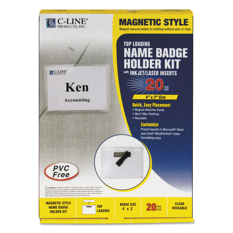 BADGE,MAGNETC NAME,4X3,CR