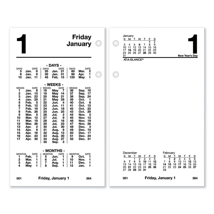 2025 Financial Desk Calendar Refill, 3.5 x 6
