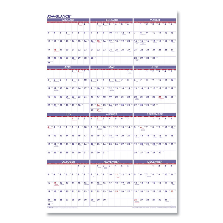 2025 Yearly Wall Calendar, 24"x36"