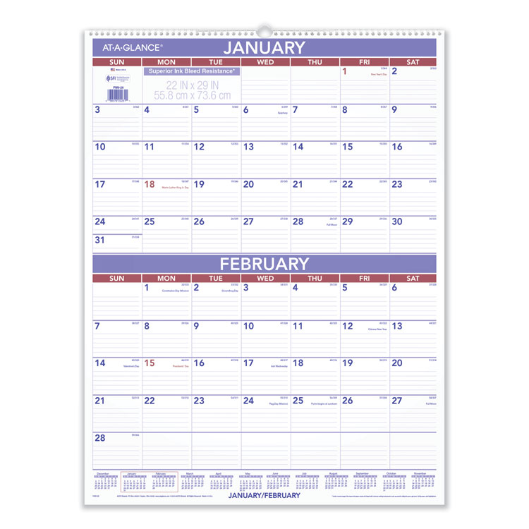 2025 Two-Month Wall Calendar, 22 x 29