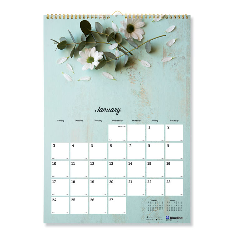 2025 Romantic Wall Calendar, 12x17
