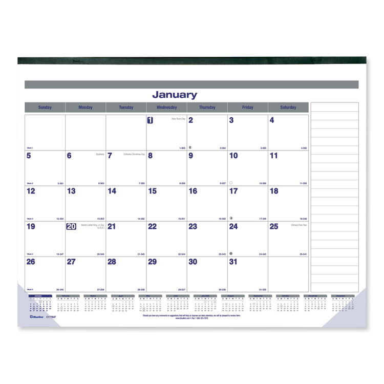 2025 Monthly Desk Pad Calendar, 22x17