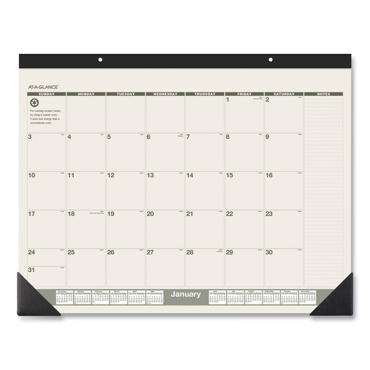 2025 Recycled Monthly Desk Pad, 22 x 17