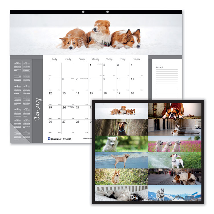 2025 Puppies Pets Collection Desk Pad, 22x17