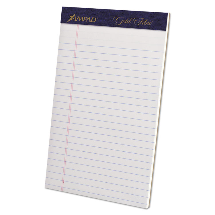Ampad Gold Fibre Writing Pads, Narrow Rule, 50 White 5 x 8 Sheets, 4/PK Ampad Gold Fibre Writing Pads, Narrow Rule, 50 White 5 x 8 Sheets, 4/PK