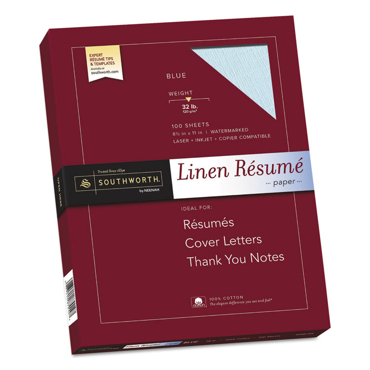 Southworth 100% Cotton Resume Paper,32LB