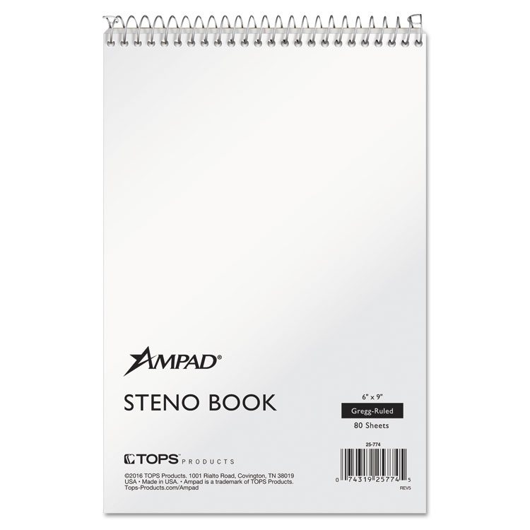 Ampad Steno Pads, Gregg Rule, Tan Cover, 80 White 6 x 9 Sheets Ampad Steno Pads, Gregg Rule, Tan Cover, 80 White 6 x 9 Sheets