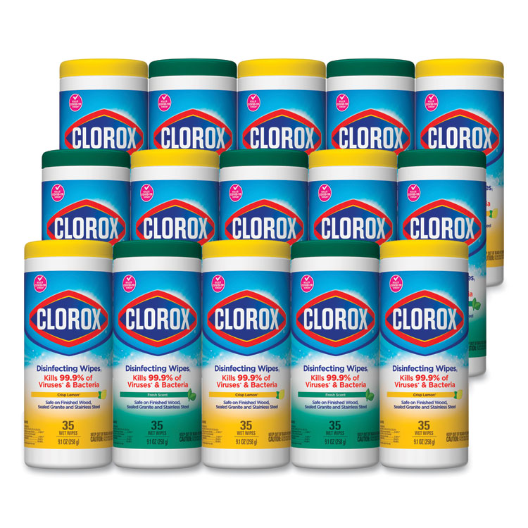 Clorox Disinfecting Wipes, 1-Ply, 7 x 8, White, 5 PK/CT Clorox Disinfecting Wipes, 1-Ply, 7 x 8, White, 5 PK/CT