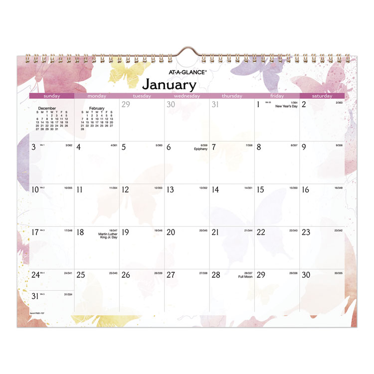 2025 Watercolors Artwork Wall Calendar, 15 x 12