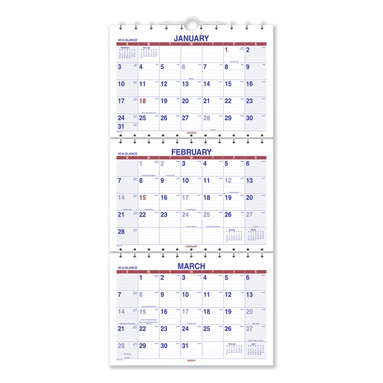 2022-2024 Three-Month Wall Calendar