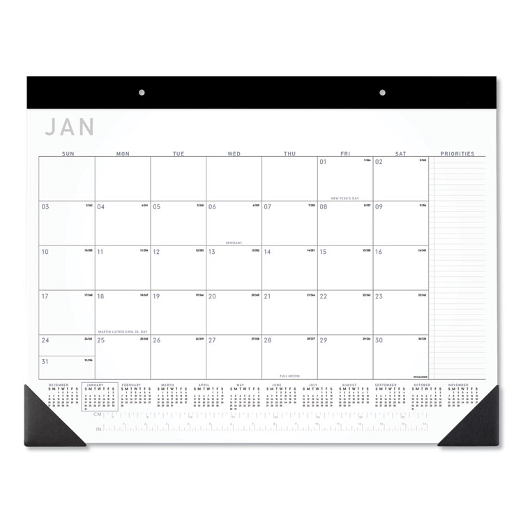 2025 Contemporary Monthly Desk Pad, 22 x 17