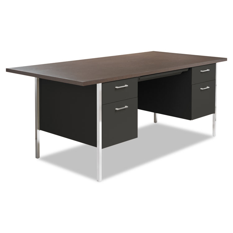 DESK,DBL PED 72X36,BK