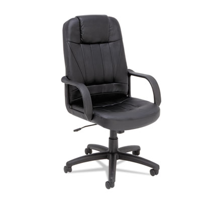 CHAIR,HIBACK, LEATHER, BK