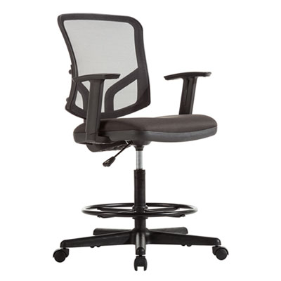 STOOL,MESH,W/ARMS,BK
