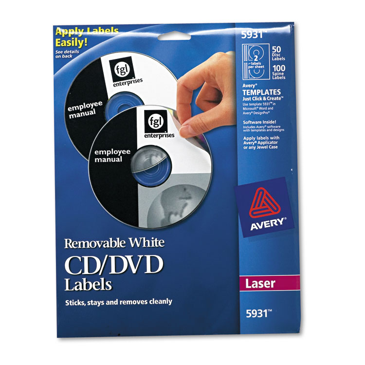 AVERY REMOVABLE CD/DVD LASER LABELS