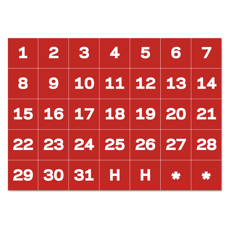 MAGNETS,DATE 1-31,35PK,WH
