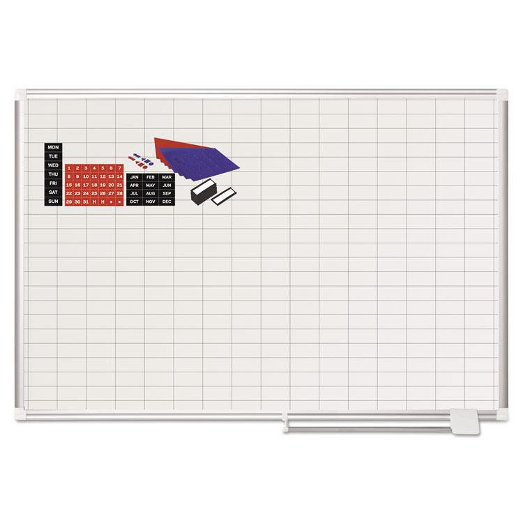 BOARD,PLNR,48X36 GRID,WH