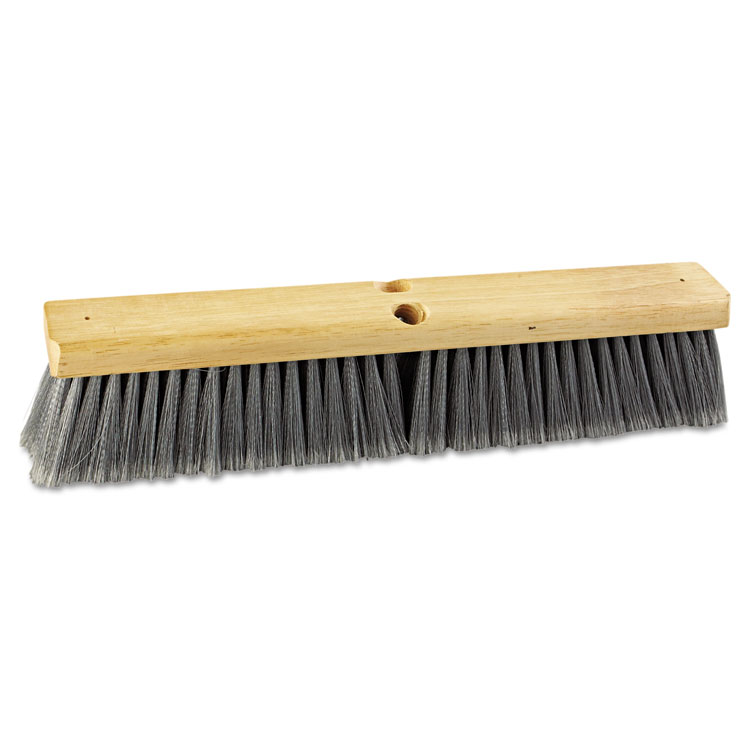 BROOM,18"FLG PLST BRST,GY