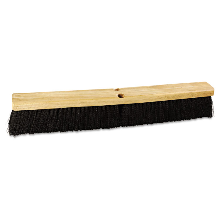 BROOM,24"PLSTC BRSTLS, BK