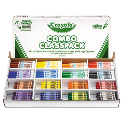 CRAYON,W/MARKR,256BX,AST