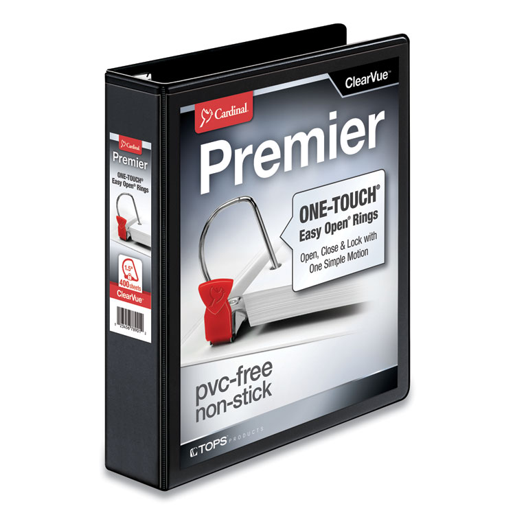 Cardinal Premier Slant-D Ring Binder, 3 Rings, 1.5", 11 x 8.5, Black Cardinal Premier Slant-D Ring Binder, 3 Rings, 1.5", 11 x 8.5, Black