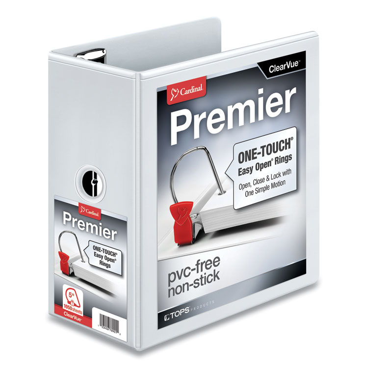 Cardinal Premier Easy Open Slant D rings, 5" Capacity, 8.5 x 11 Cardinal Premier Easy Open Slant D rings, 5" Capacity, 8.5 x 11
