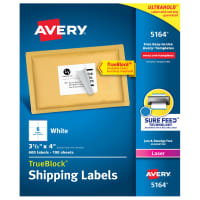 Avery Shipping Labels W/TrueBlock Technology for Laser Printers (White) (3 1/3" x 4") (6 Labels/Sheet) (100 Sheets/Box)