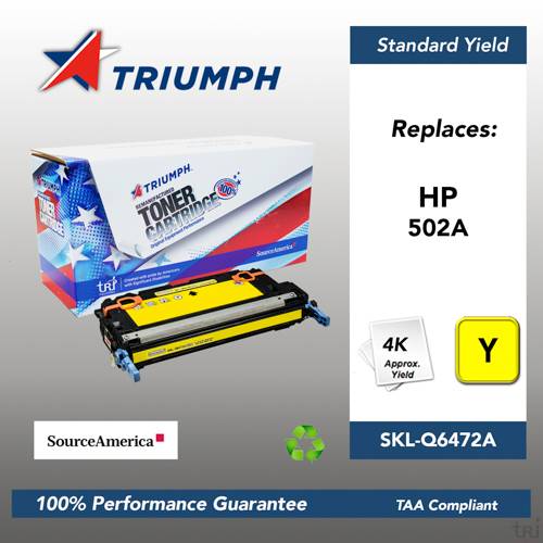 Remanufactured Skilcraft High Yield Toner, Yellow, Yield 4000 Remanufactured Skilcraft High Yield Toner, Yellow, Yield 4000