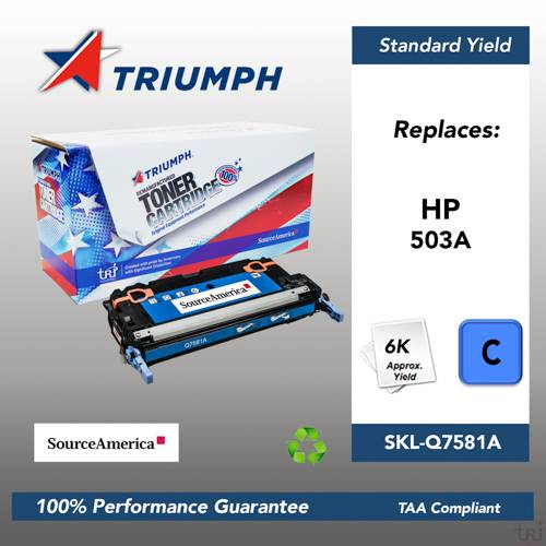 Remanufactured Skilcraft High Yield Toner, Cyan, Yield 6000 Remanufactured Skilcraft High Yield Toner, Cyan, Yield 6000
