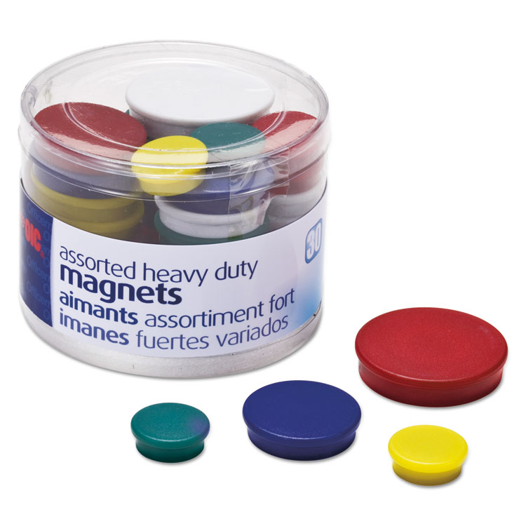 Assorted Heavy-Duty Magnets Circles Assorted Sizes Colors 30 Tub Assorted Heavy-Duty Magnets Circles Assorted Sizes Colors 30 Tub