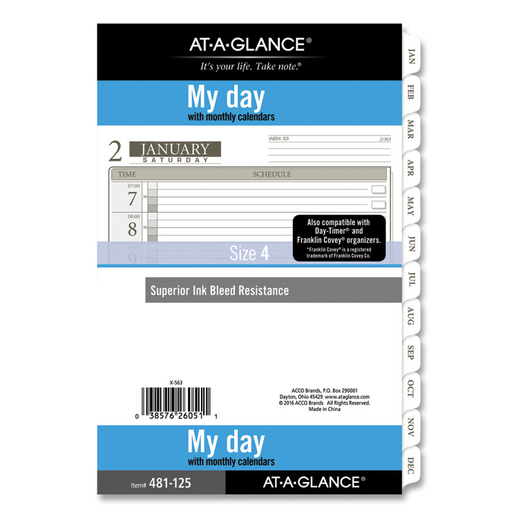 2025, 1-Page-Per-Day Planner Refills, 8.5x5.5