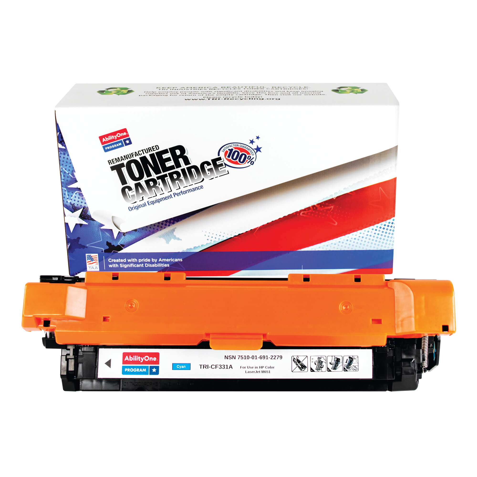 AbilityOne Cyan Toner Fits HP 654A