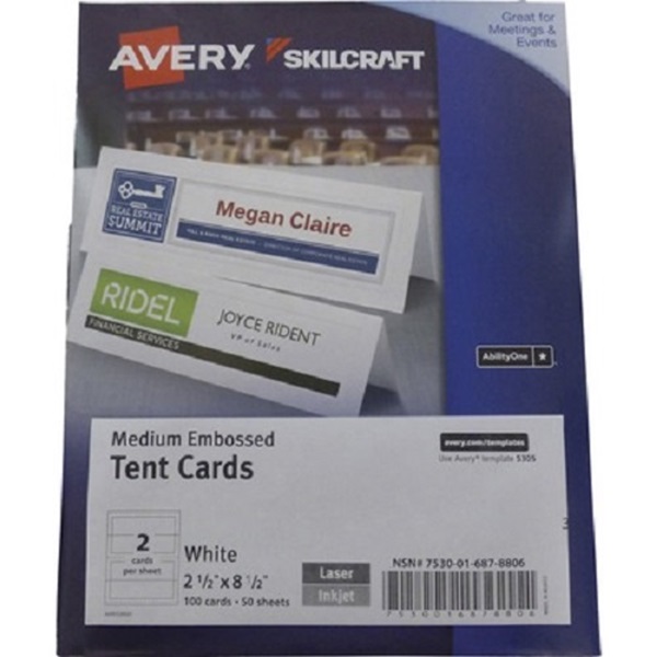 Tent Card Uncoat Emboss Two-Side Print W