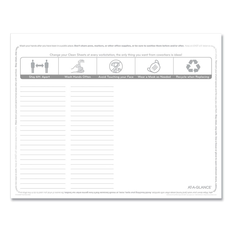 DESK PAD,CLEAN SHEET,WH