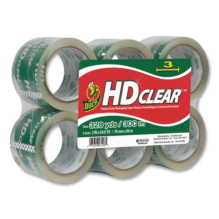 Tape,Pkg,3"X55Yd,6Pk,Clr