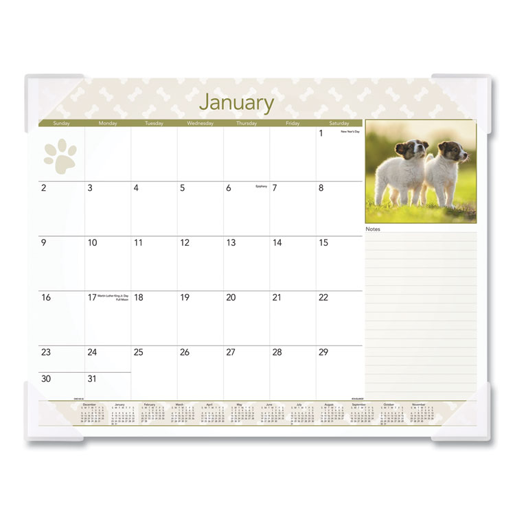 2025 Puppies Monthly Desk Pad, 22x17