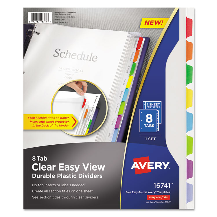 DIVIDER,PLSTC,8TAB/ST,AST