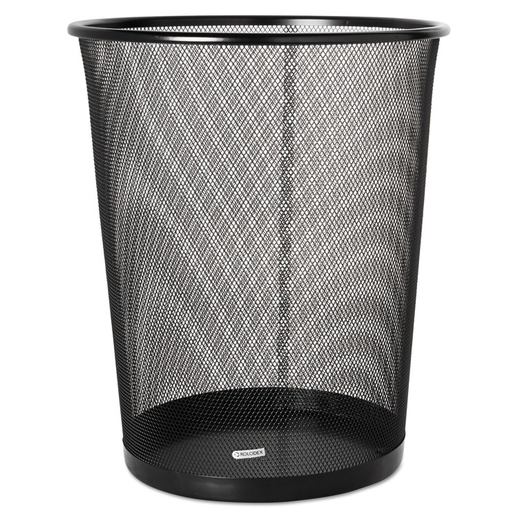 Steel Round Mesh Trash Can 4.5 Gal Black