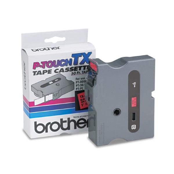 Brother 24mm (1") Black on Red Laminated Tape (15m/50') (1/Pkg) Brother 24mm (1") Black on Red Laminated Tape (15m/50') (1/Pkg)
