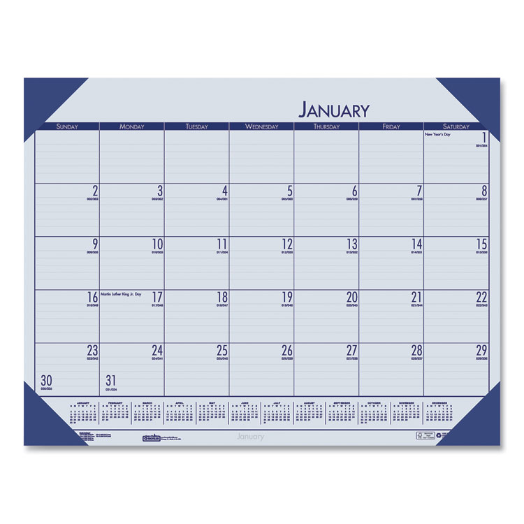 2025 Recycled Monthly Desk Calendar, 22 x 17