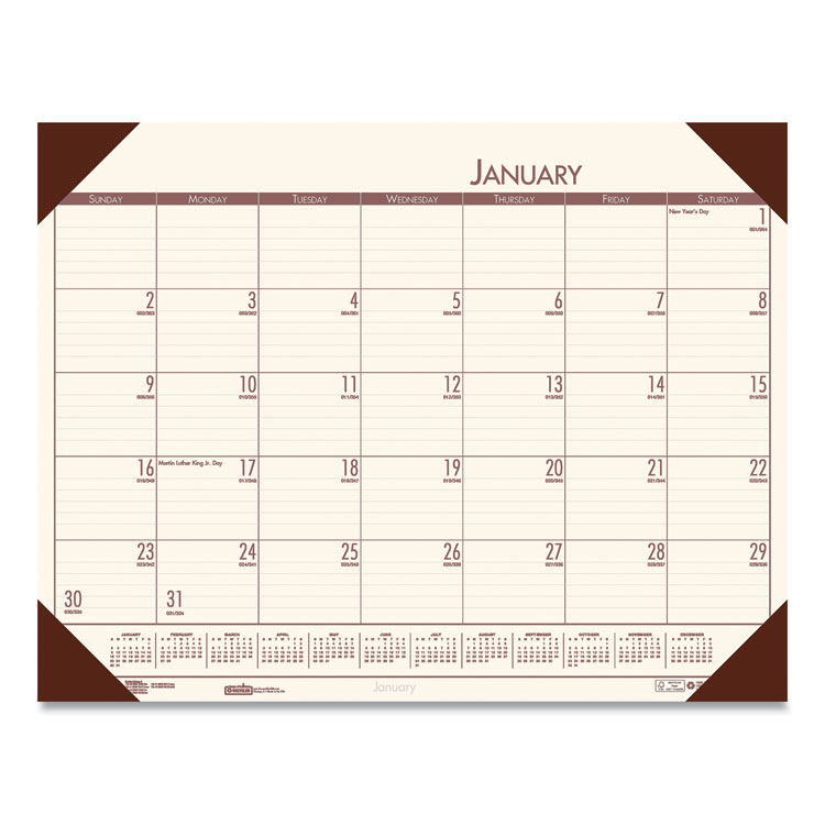 2025 Recycled Monthly Desk Calendar, 22 x 17